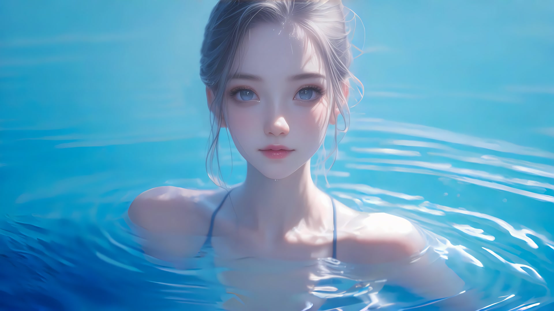 唯美水中少女