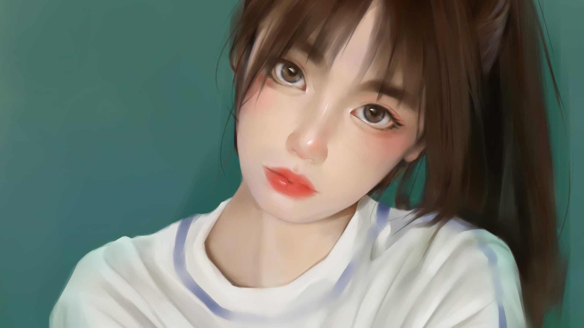 少女回眸浅笑