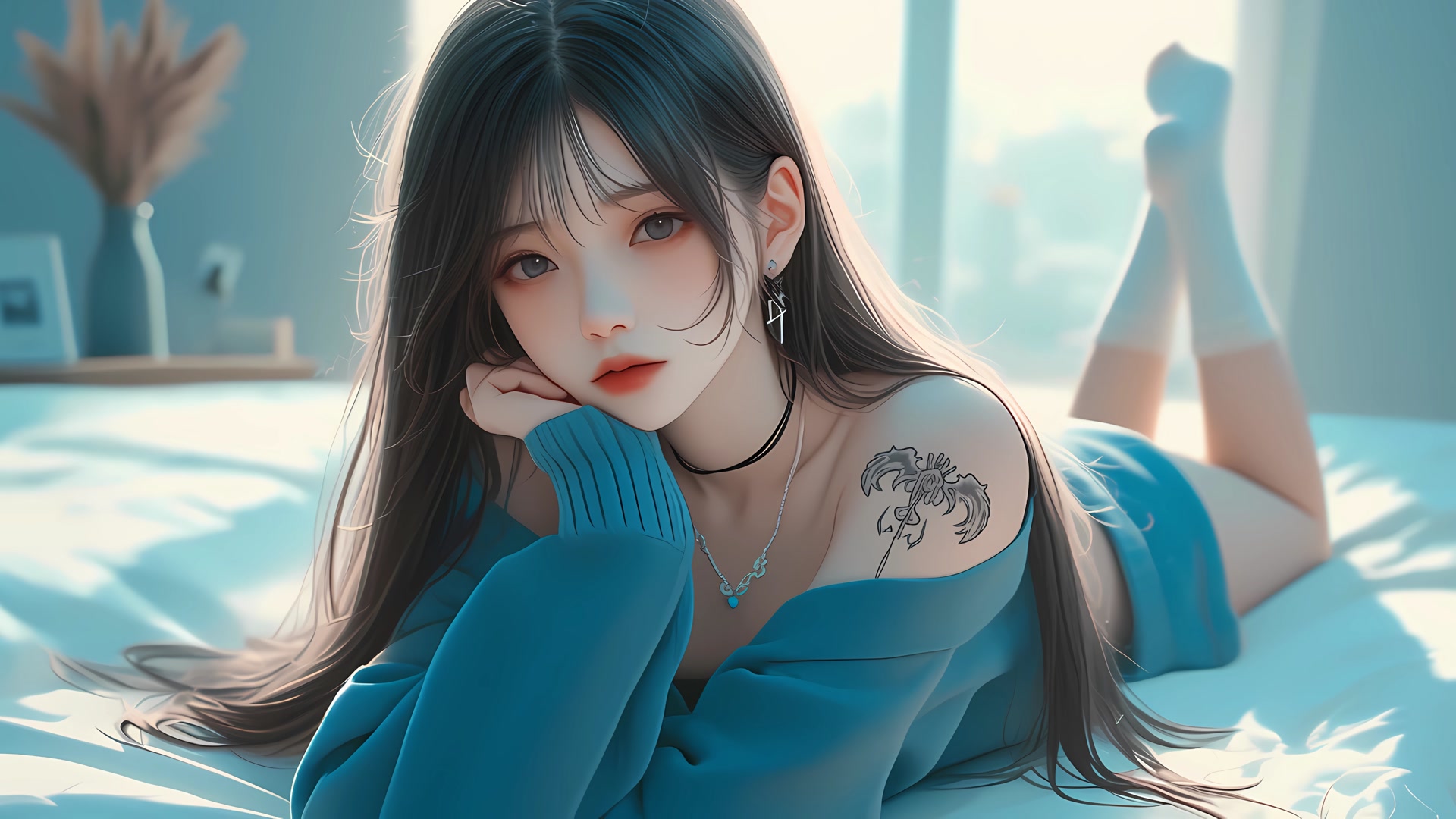 少女慵懒午后