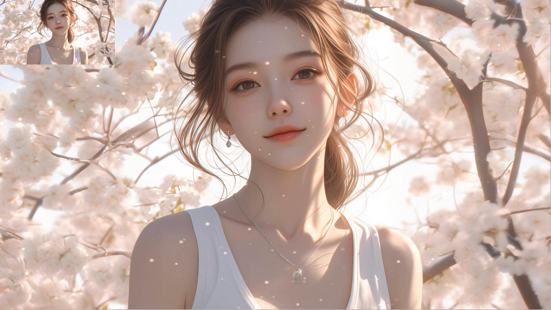 樱花下的少女
