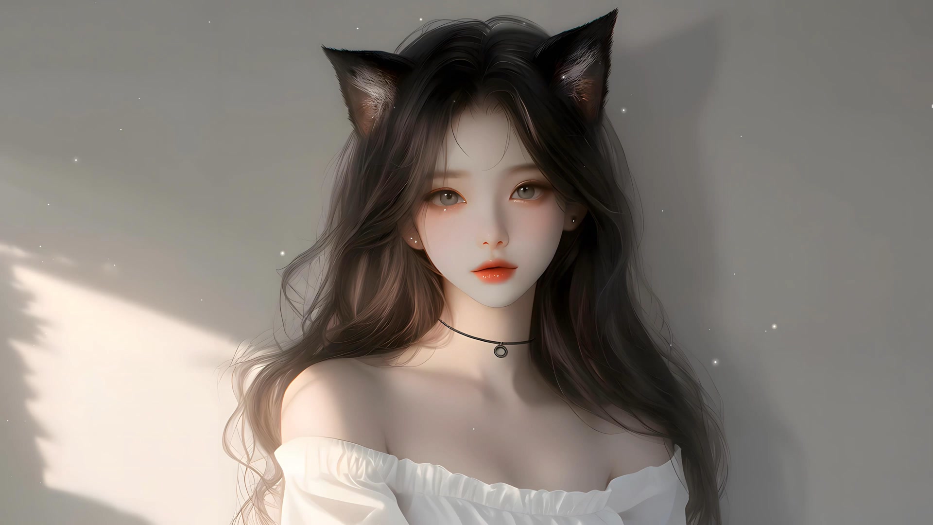 猫耳少女看镜头