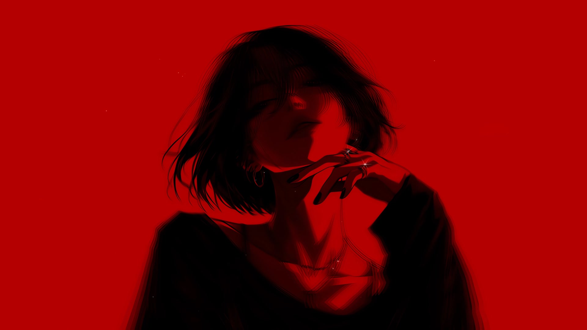 红影少女戴戒指