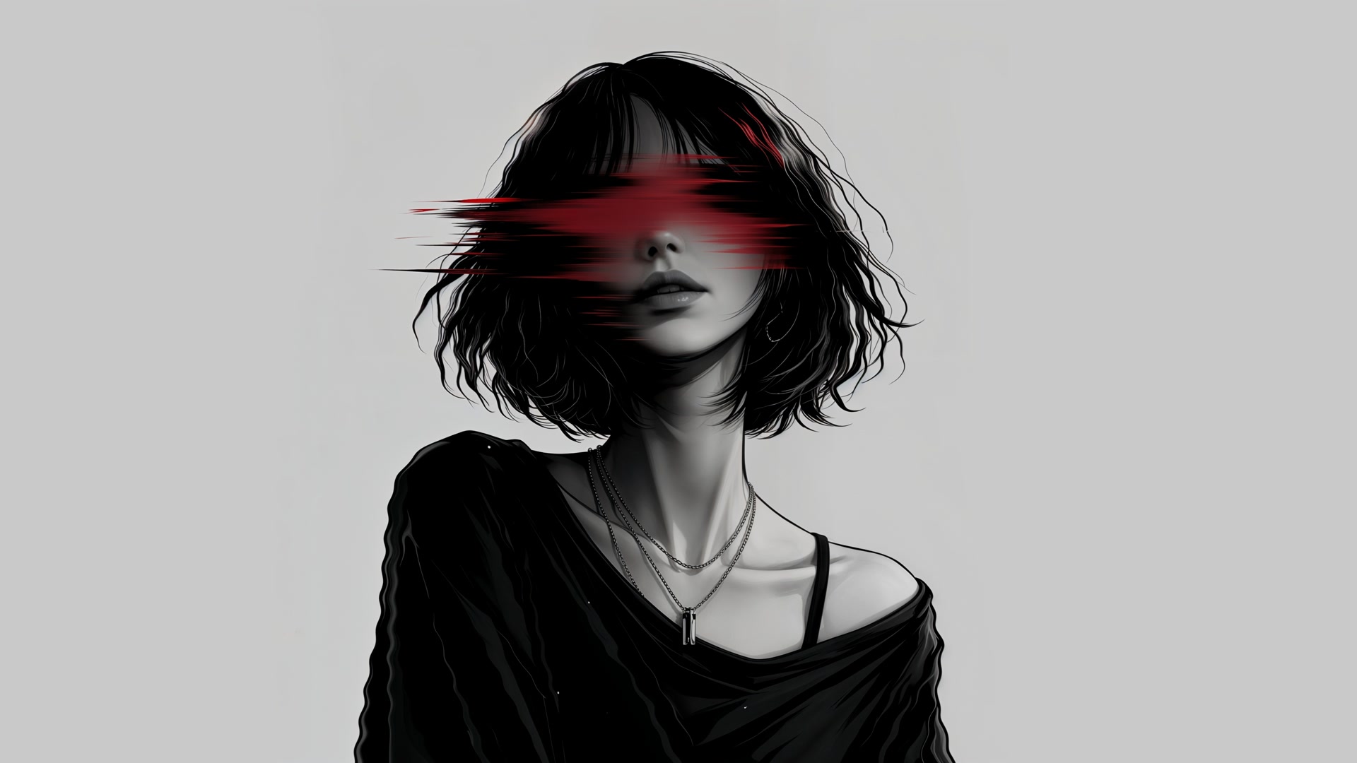 红眼少女黑短发