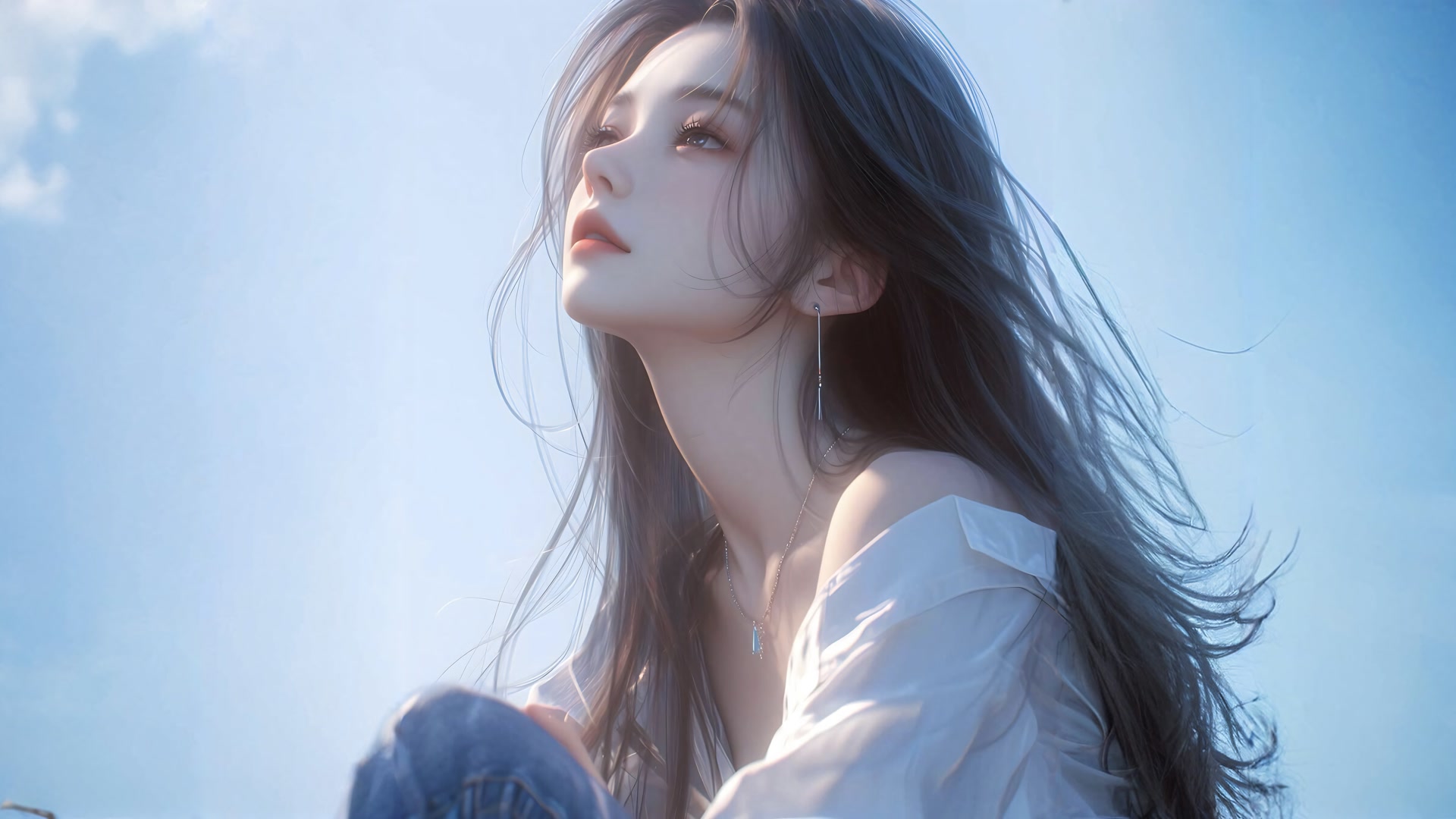 蓝天下的少女