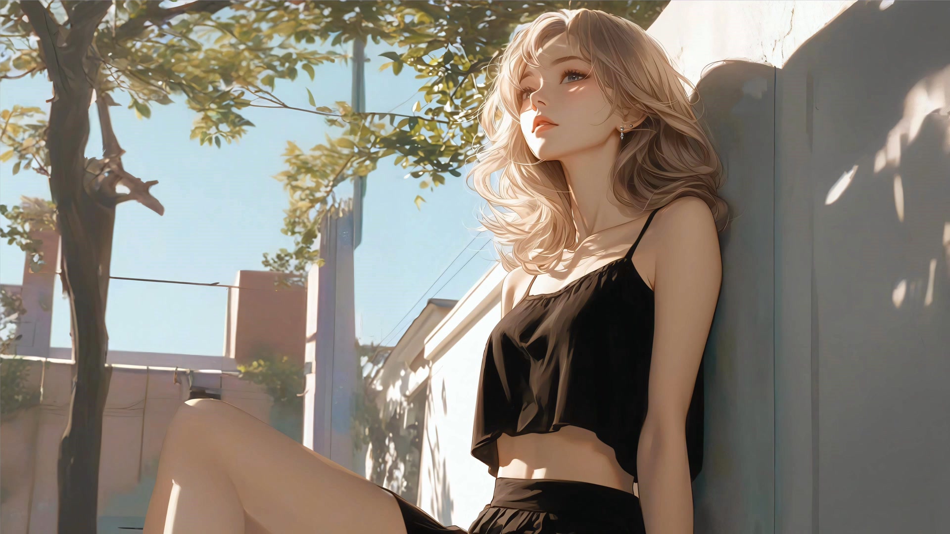 阳光下的少女