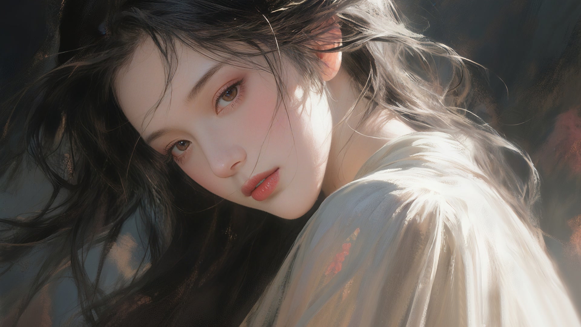 阳光下的少女
