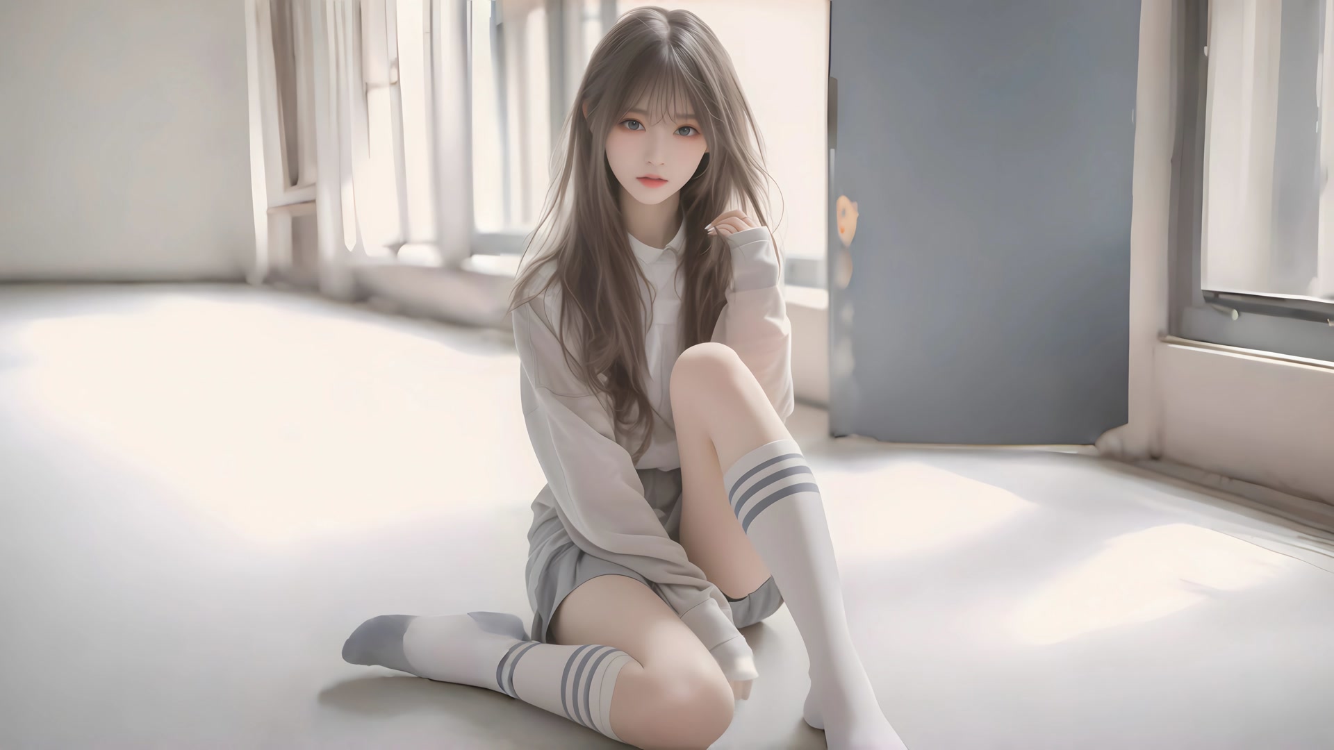 阳光下的少女