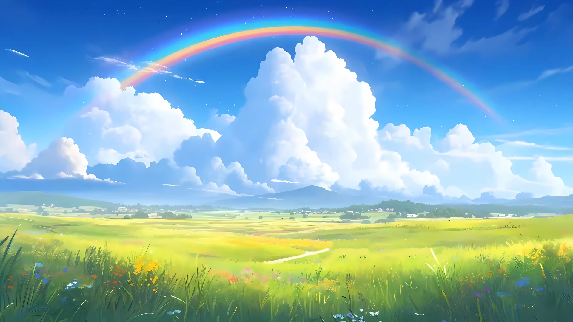 彩虹草地美景
