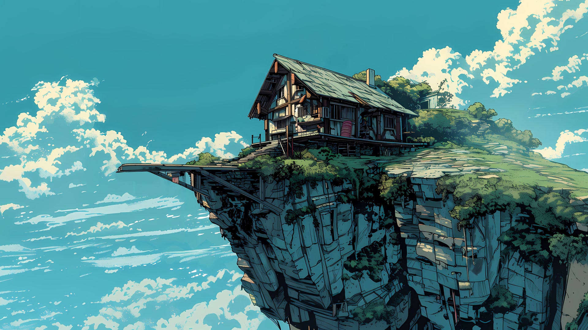 悬崖小屋云