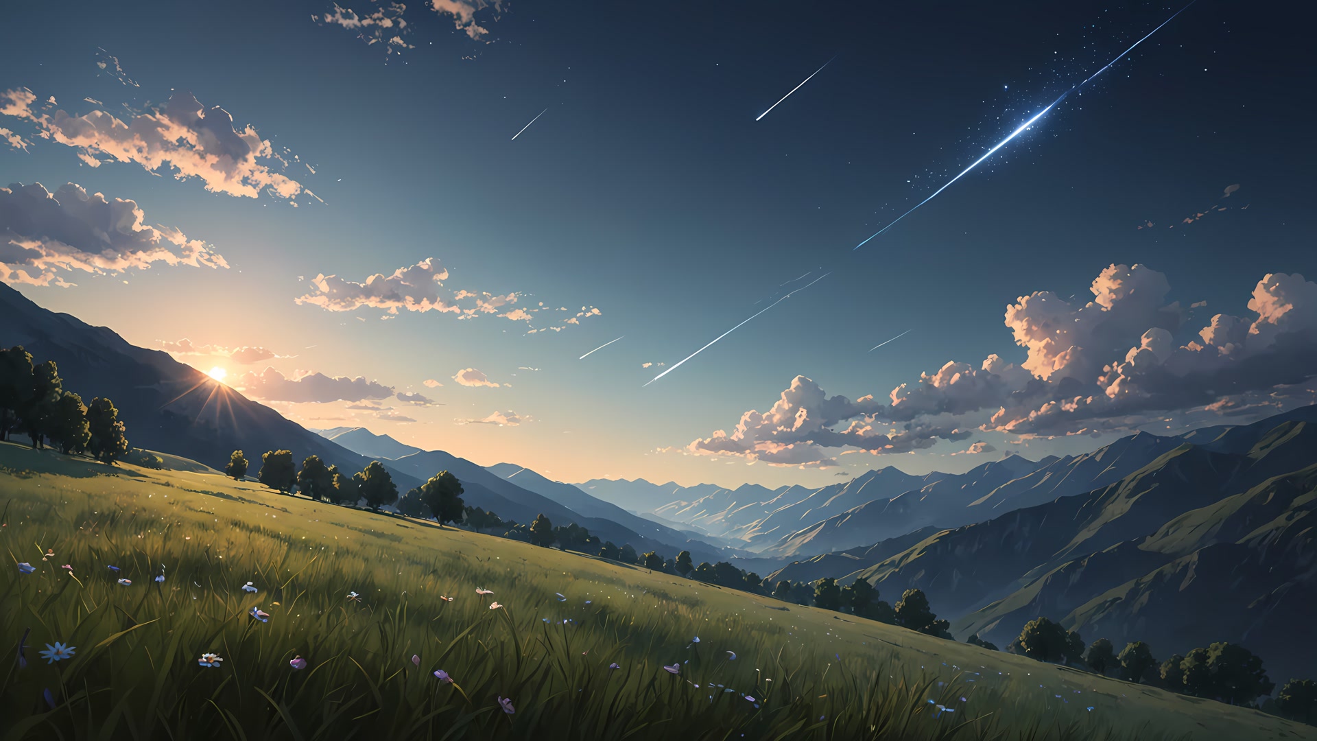 日落流星山谷