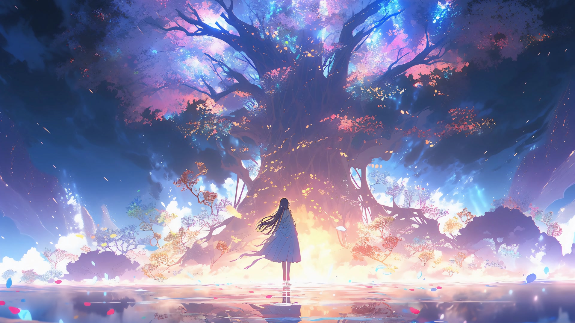 星空下的少女