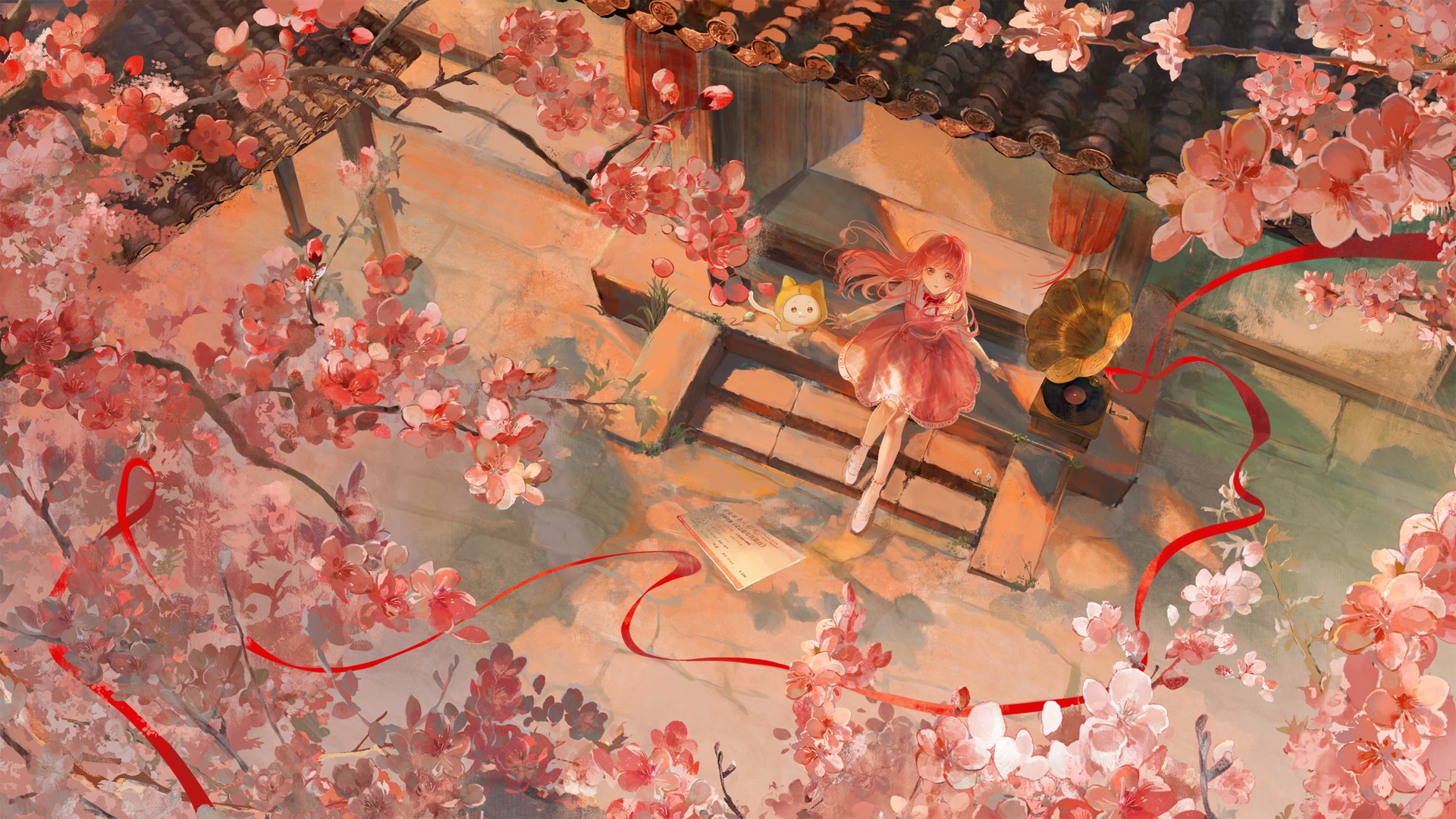 樱花下的少女
