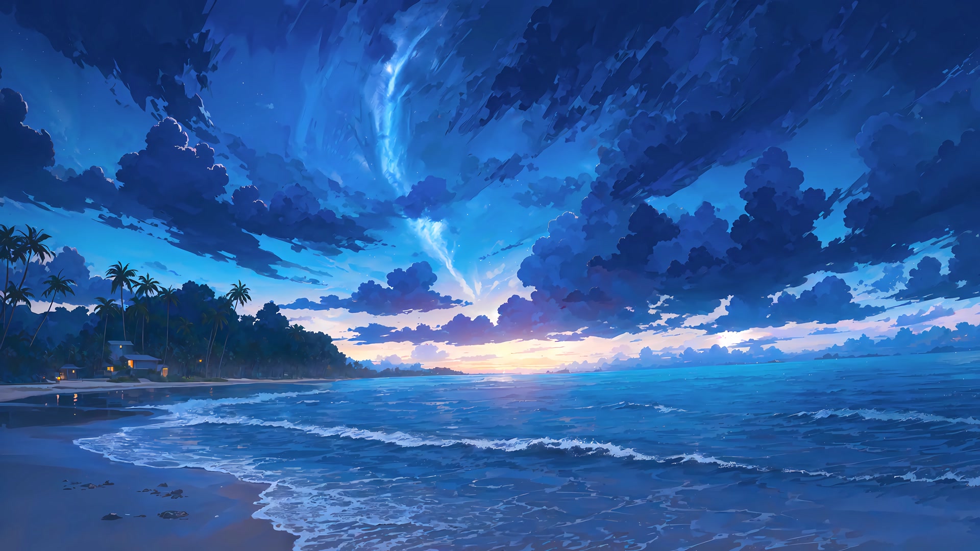 海边夜色如梦