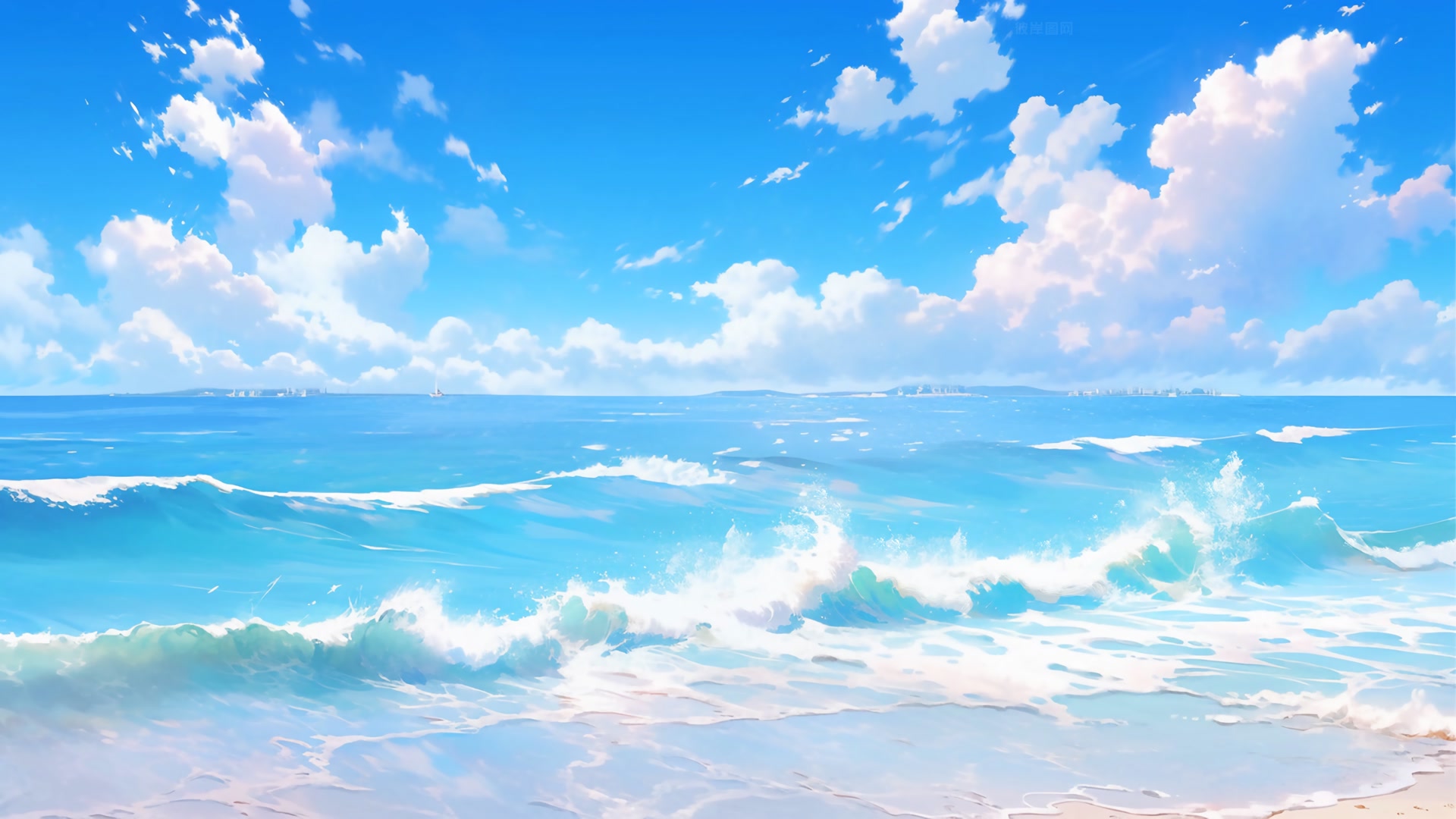 碧海蓝天云卷
