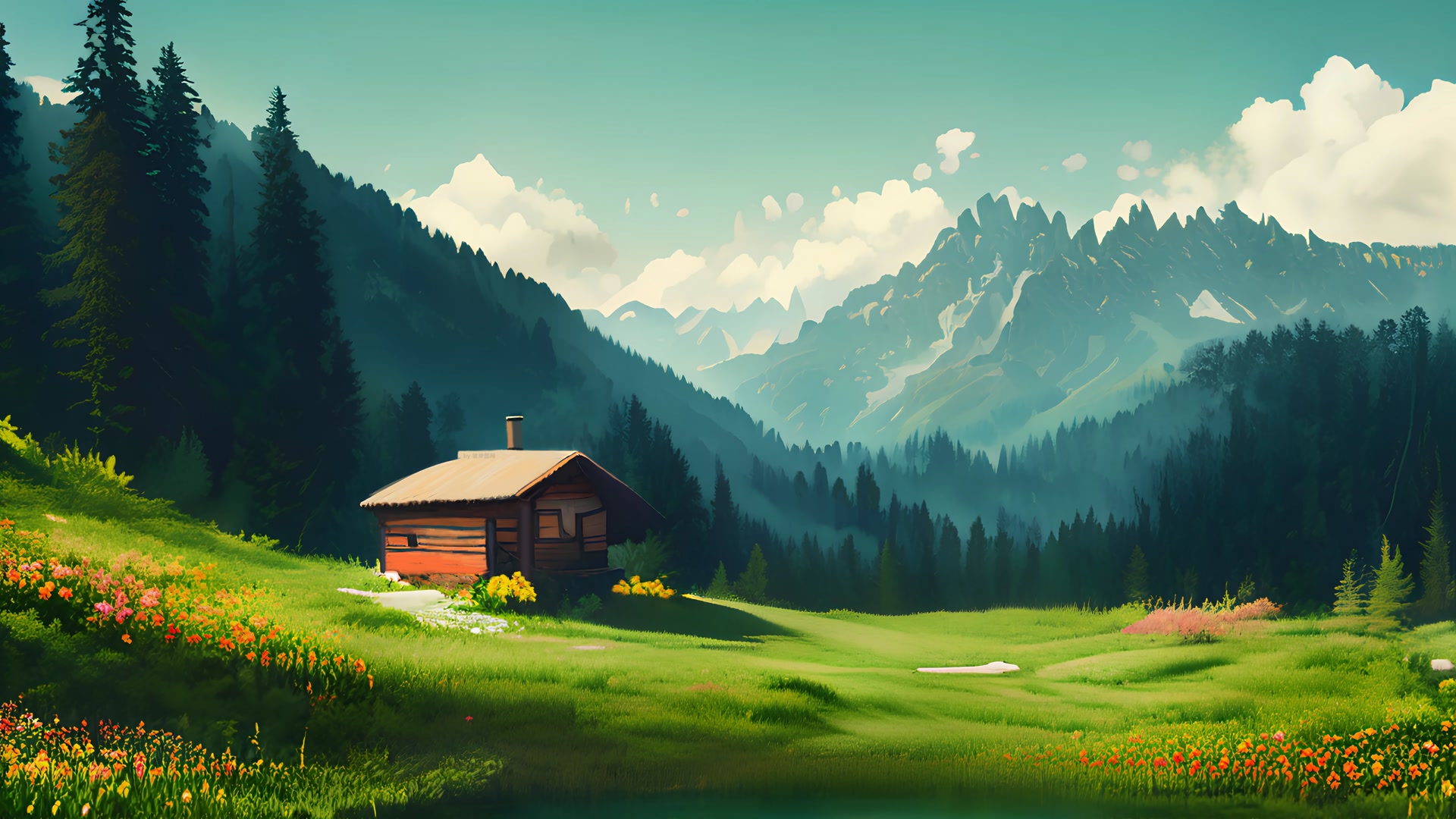 绿谷里的小屋