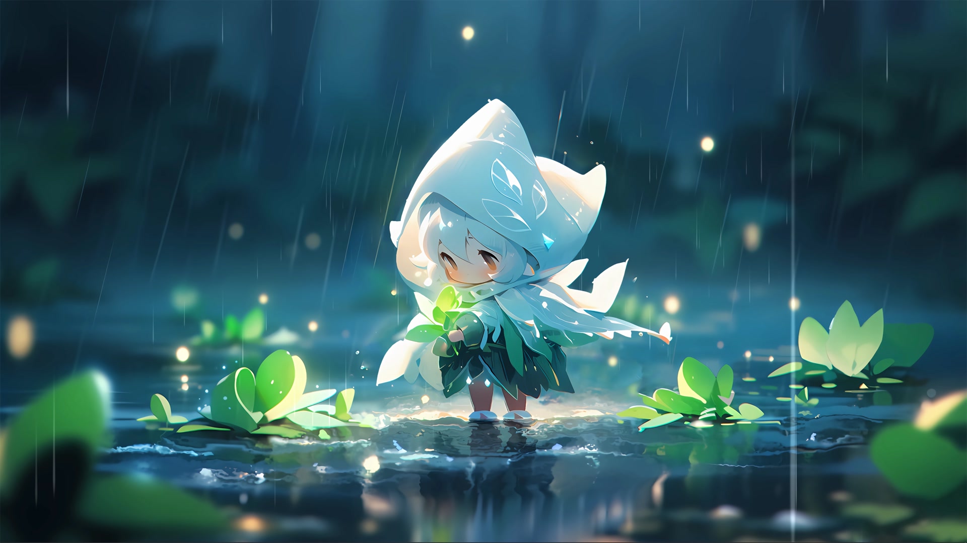 雨中小精灵
