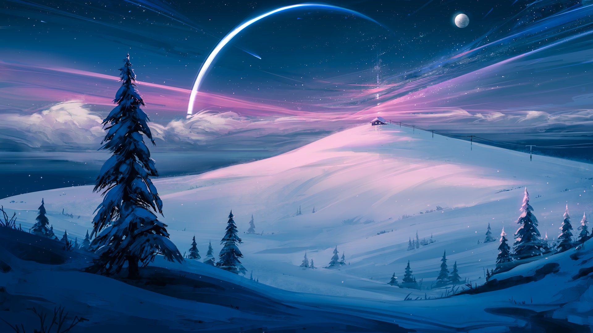 雪夜星环奇景